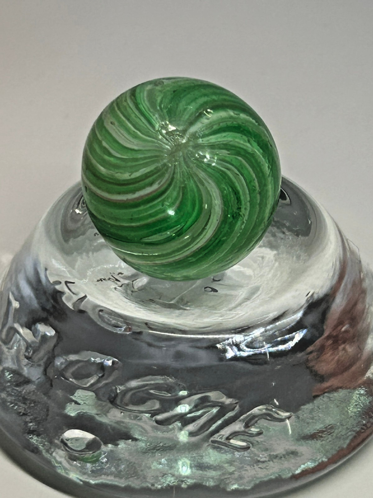 Antique German Joseph’s Coat Swirl Marble 11/16″ Mint- O15