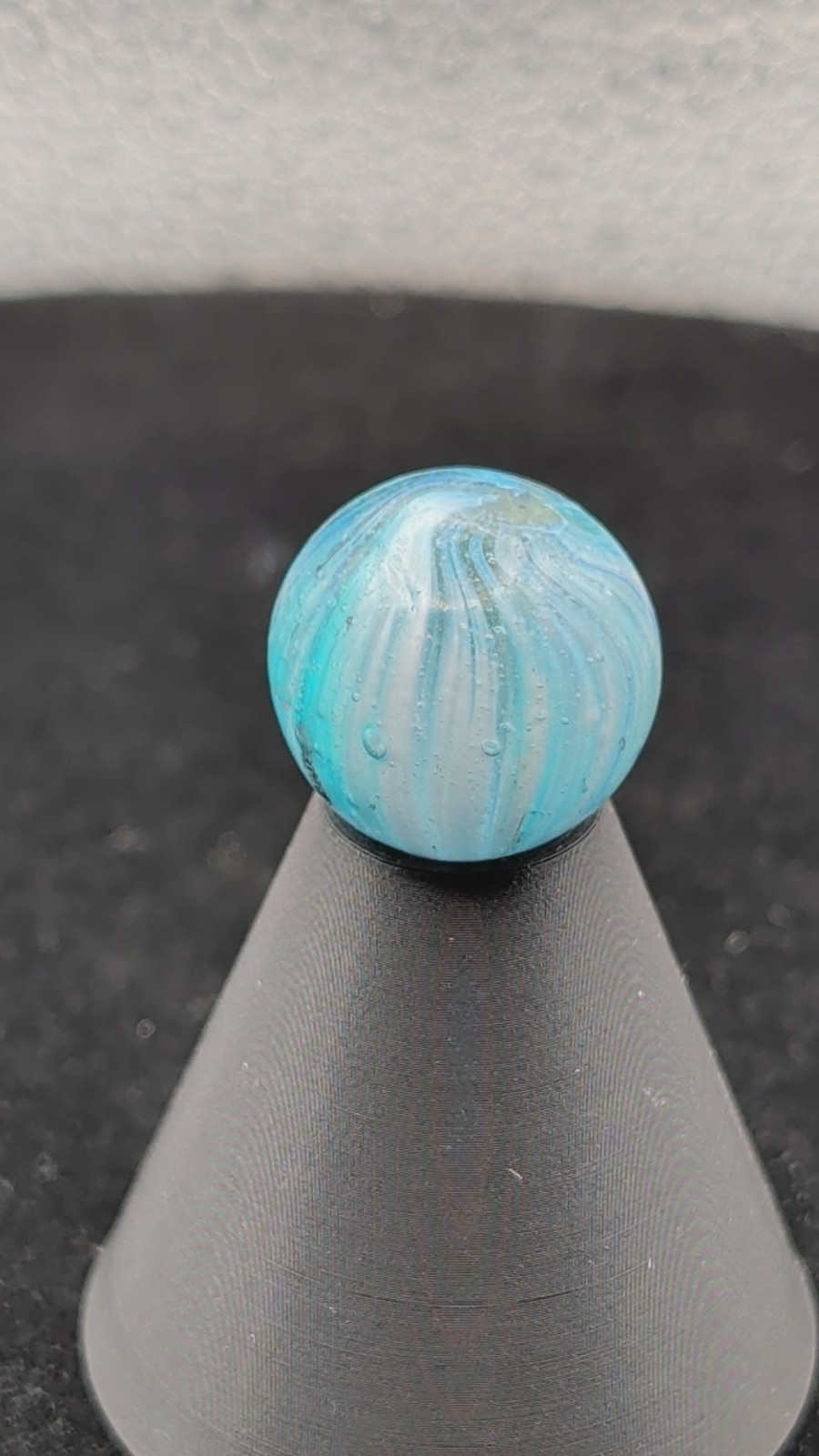 Antique German Onionskin Marble – 13/16″ (21mm) – Blue/White Vortex – 12.96g