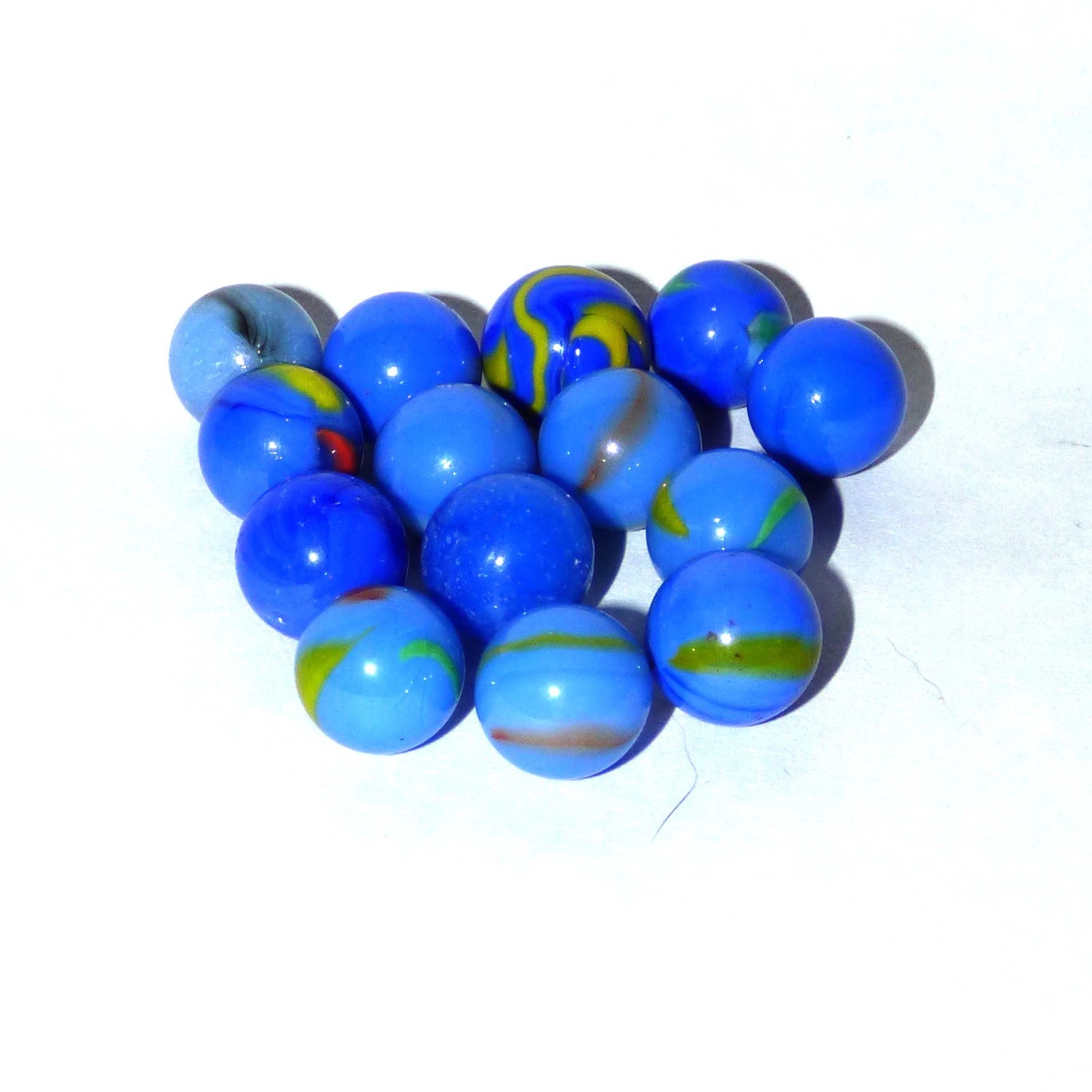 Vintage Marble Lot 36 Opaque Swirl Marbles Shooter 16mm Mixed Colors