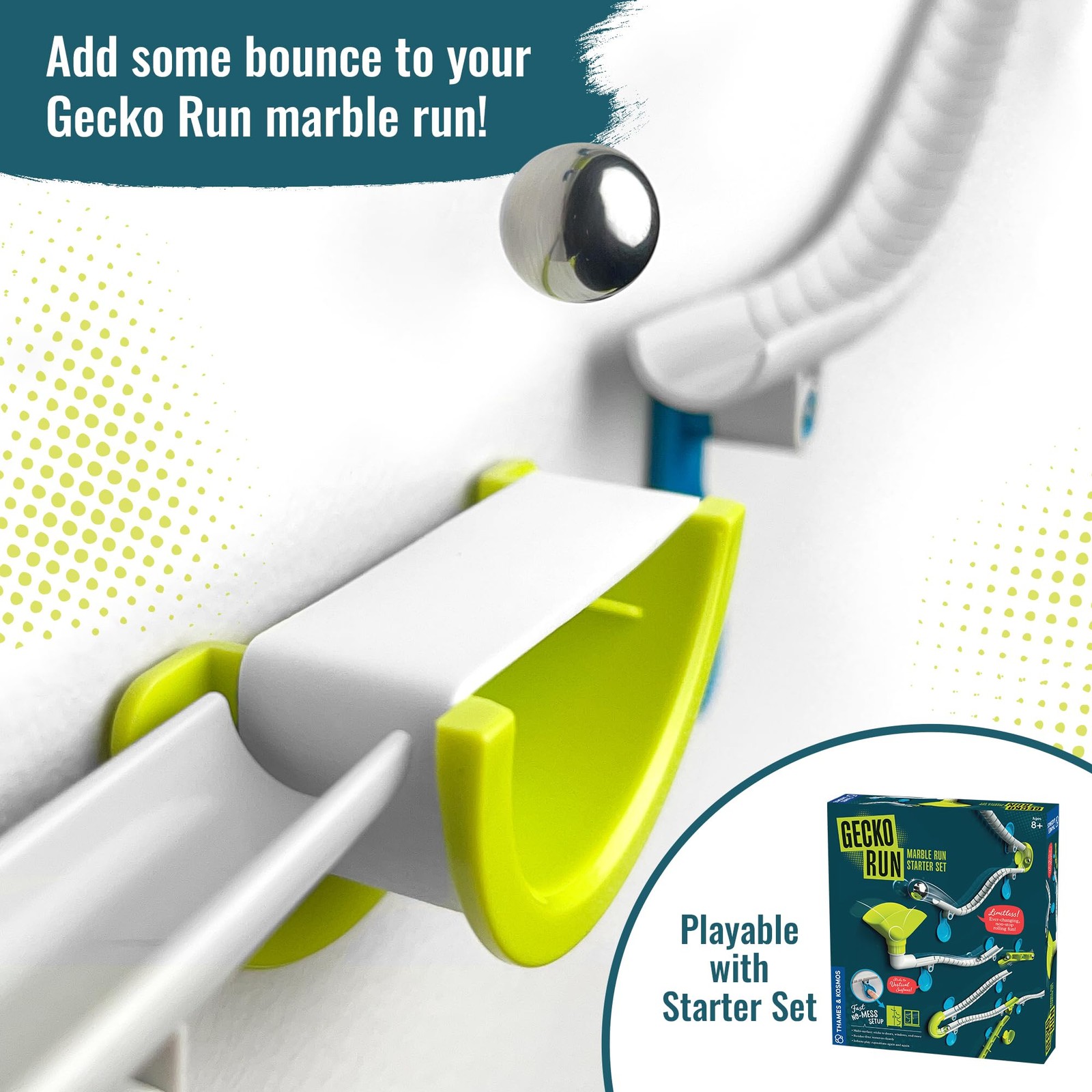 Gecko Run: Marble Run 2 inches x 4.8 x 11.2 inches, Light Blue