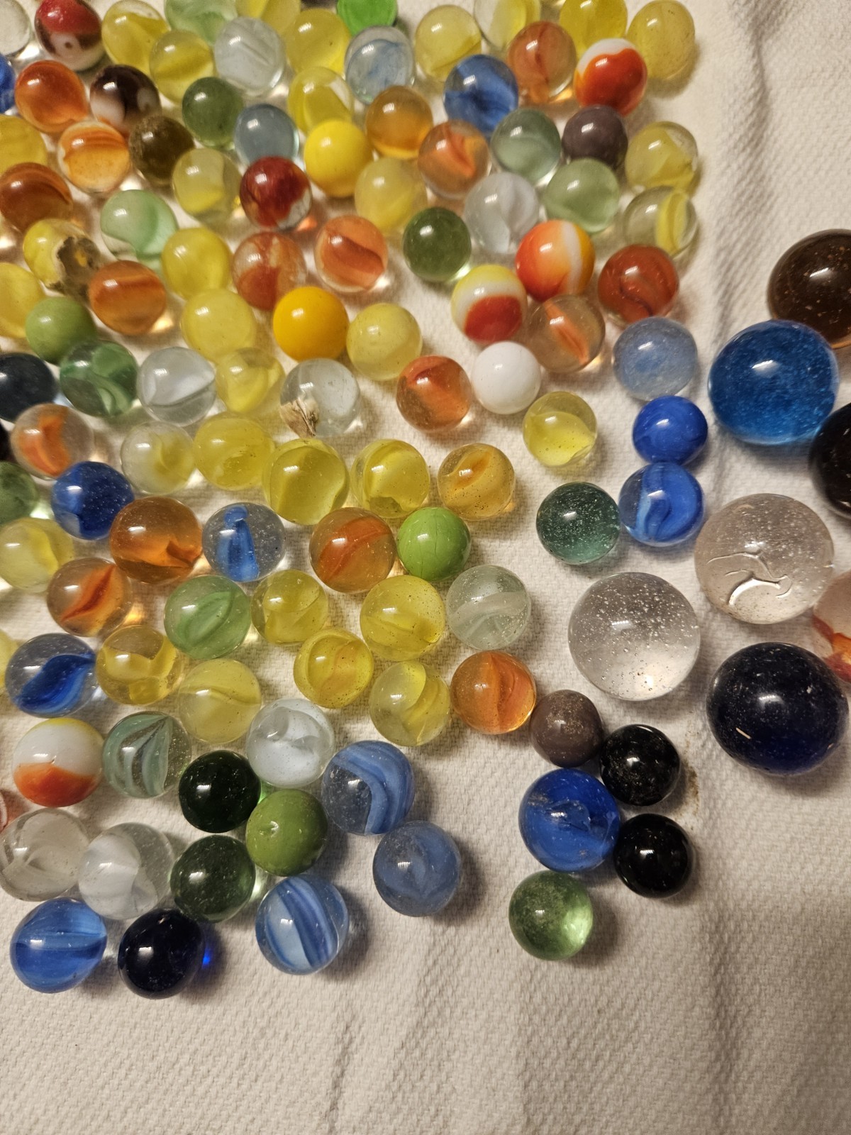 Vintage Marbles Lot Over 100 Pc Fringed Leather Indian Head Pouch Steelies…