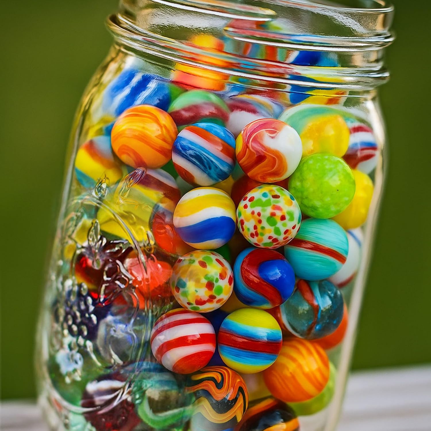 20PCS Glass Marbles for Kids, 0.6 Inch Small Colorful Marbles Run Accessories, f