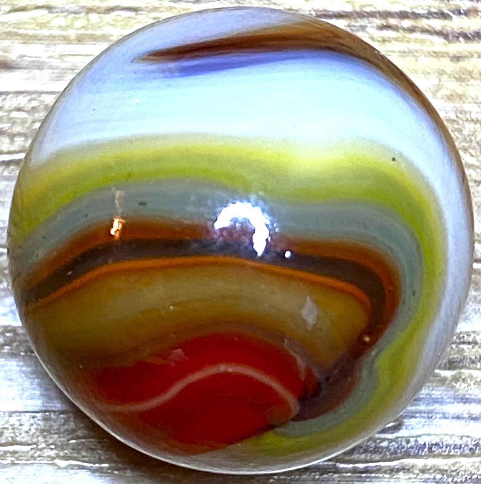 DAS/JABO CANDY APPLE JELLY RED SWIRLED LARGE MIB .65″ BOX01/151