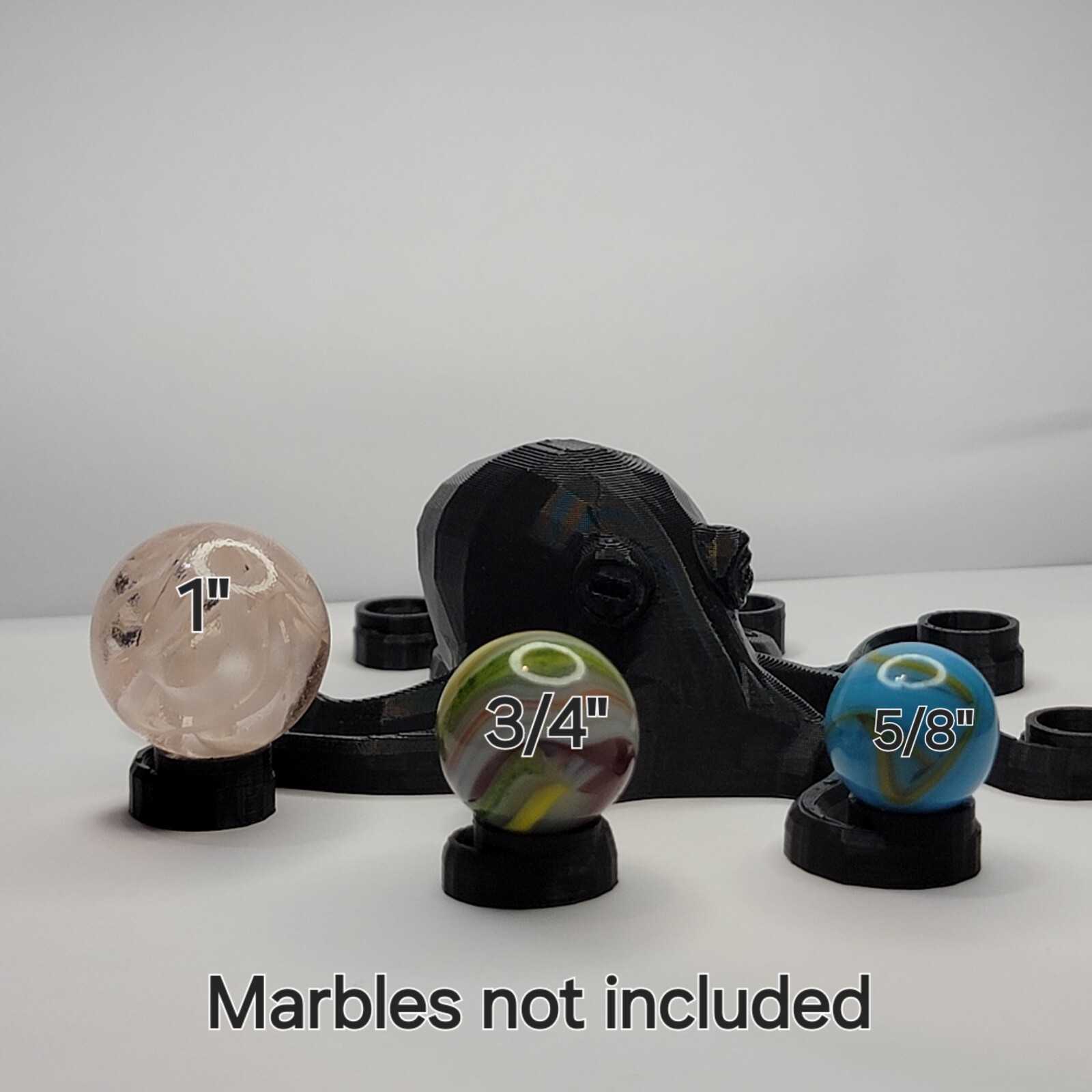 Large Black Octopus Marble Display Stand – Holds 8 Marbles Up To 1″ – Lot #5667