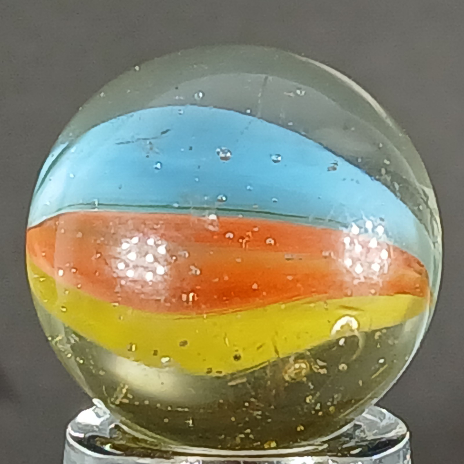 Vintage Tri-Color Hybrid Cat’s Eye Marble .59 Inches Near-Mint Condition