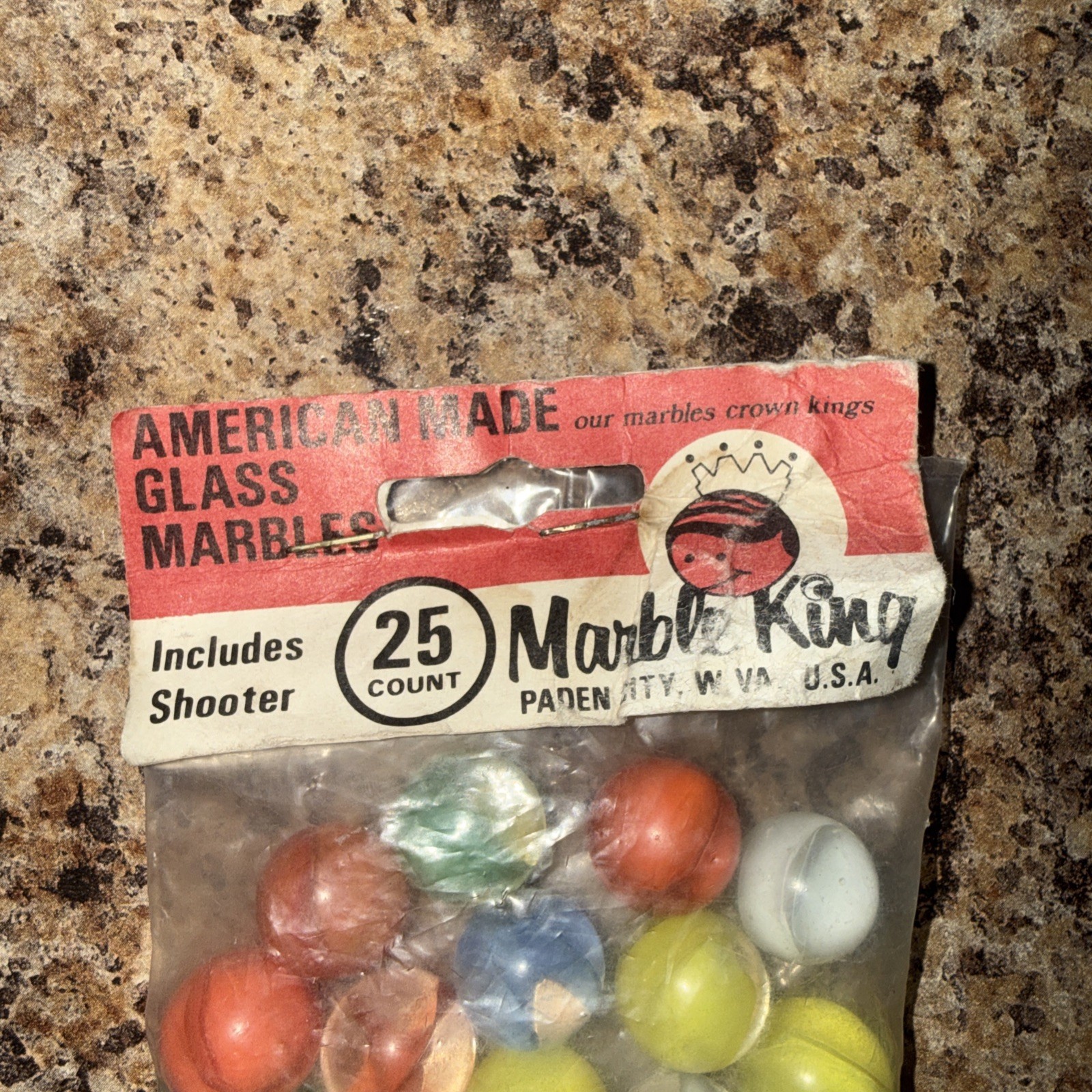 Vintage Marbles Lot. Marble King 25 Count Poly Bag. Great Condition. Paden City