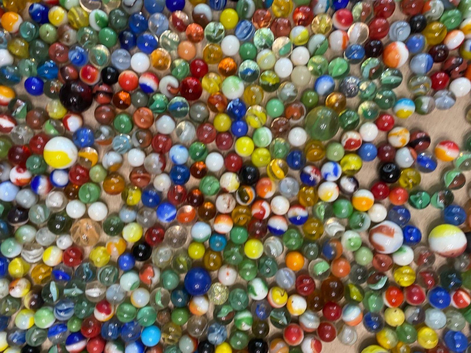 10.8 LBS. Mixed Lot of Vintage? Older Marbles A Hand Full Of Dice