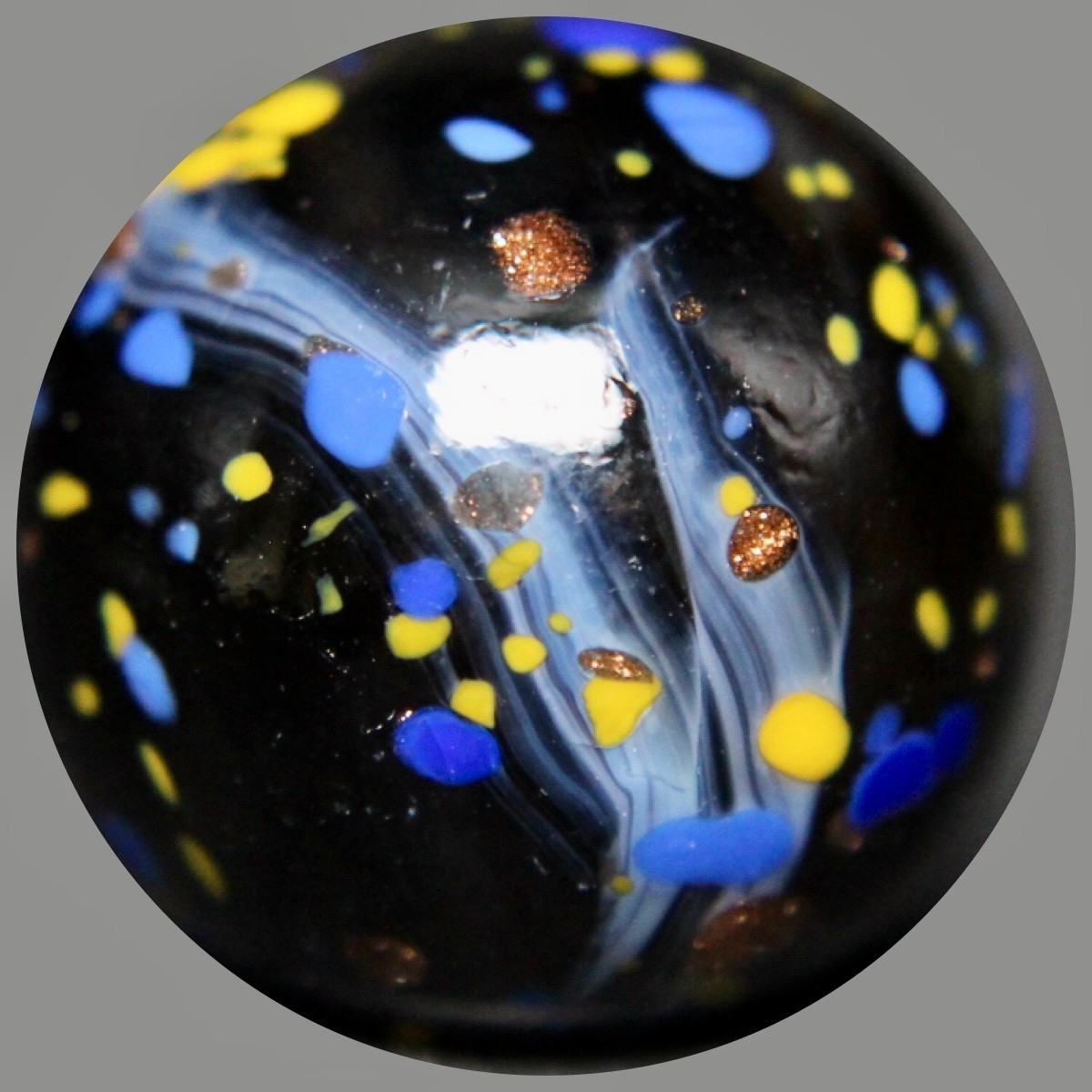 JABO Raven Marble Collector Series: Chunky Gold Lutz Guinea