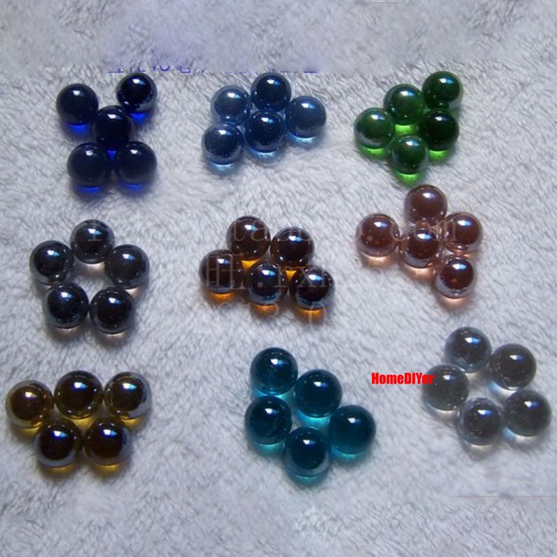 16mm Colourful Glass Marbles Solid Balls Traditional Kids’ Toys Games Decorative