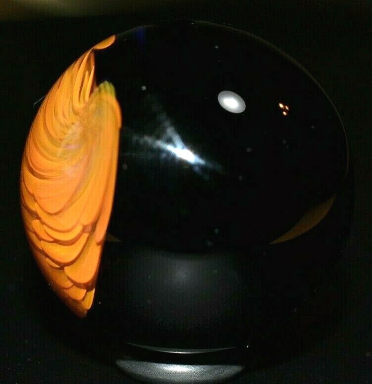 THORGERSON GLASS MARBLE/1.490″-ABSTRACT THINKING-AMBER,RUST, & APRICOT COLORS