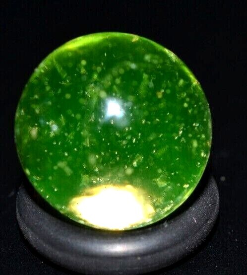 GLASS ART MARBLE/.598″-VASELINE GREEN BLACKLIGHT-COKE BOTTLE TRANSPARENT GREEN +
