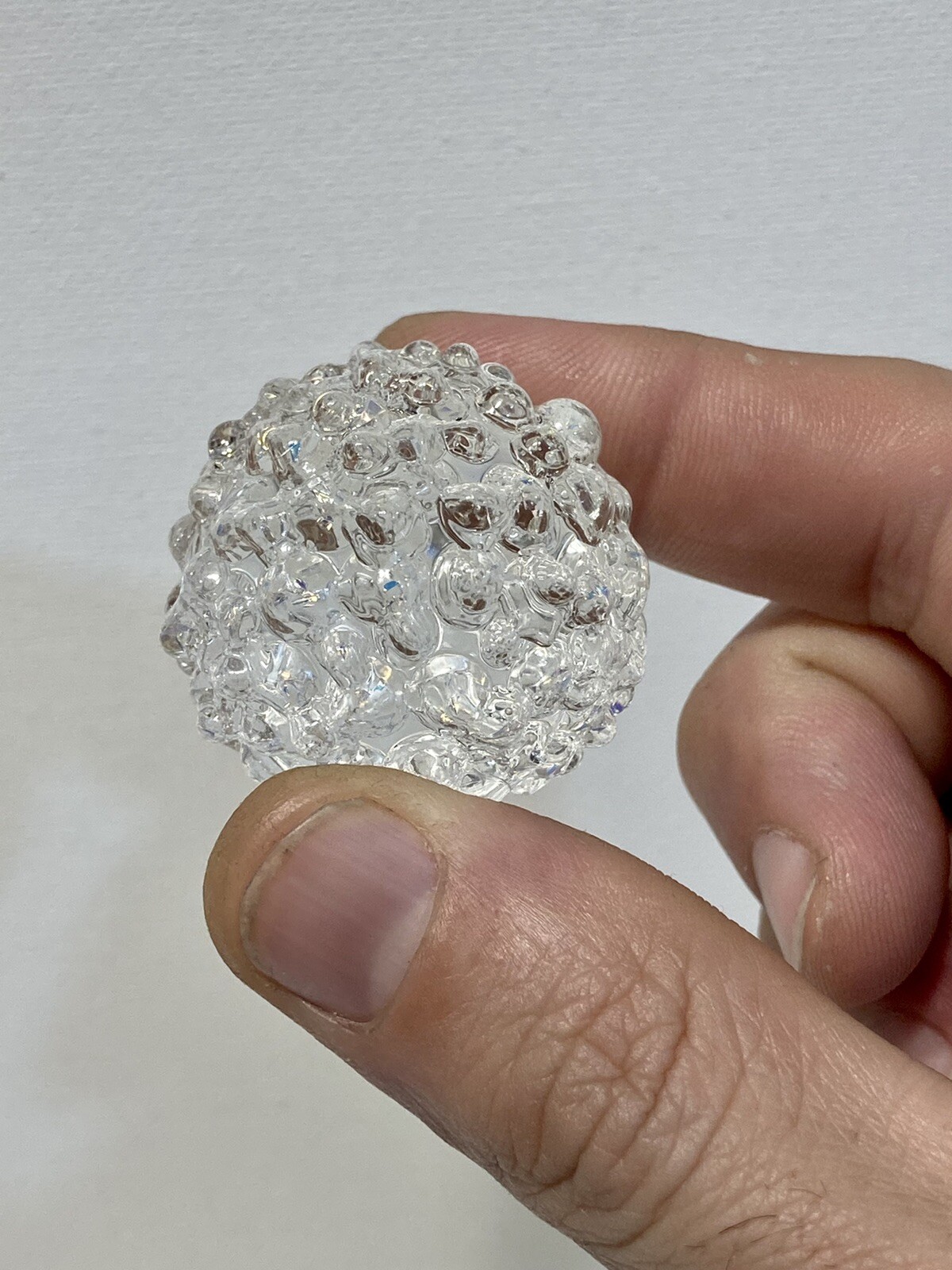 Marble Hand blown boro glass marble Art Blinger Clear Dichro￼ Dot Texture
