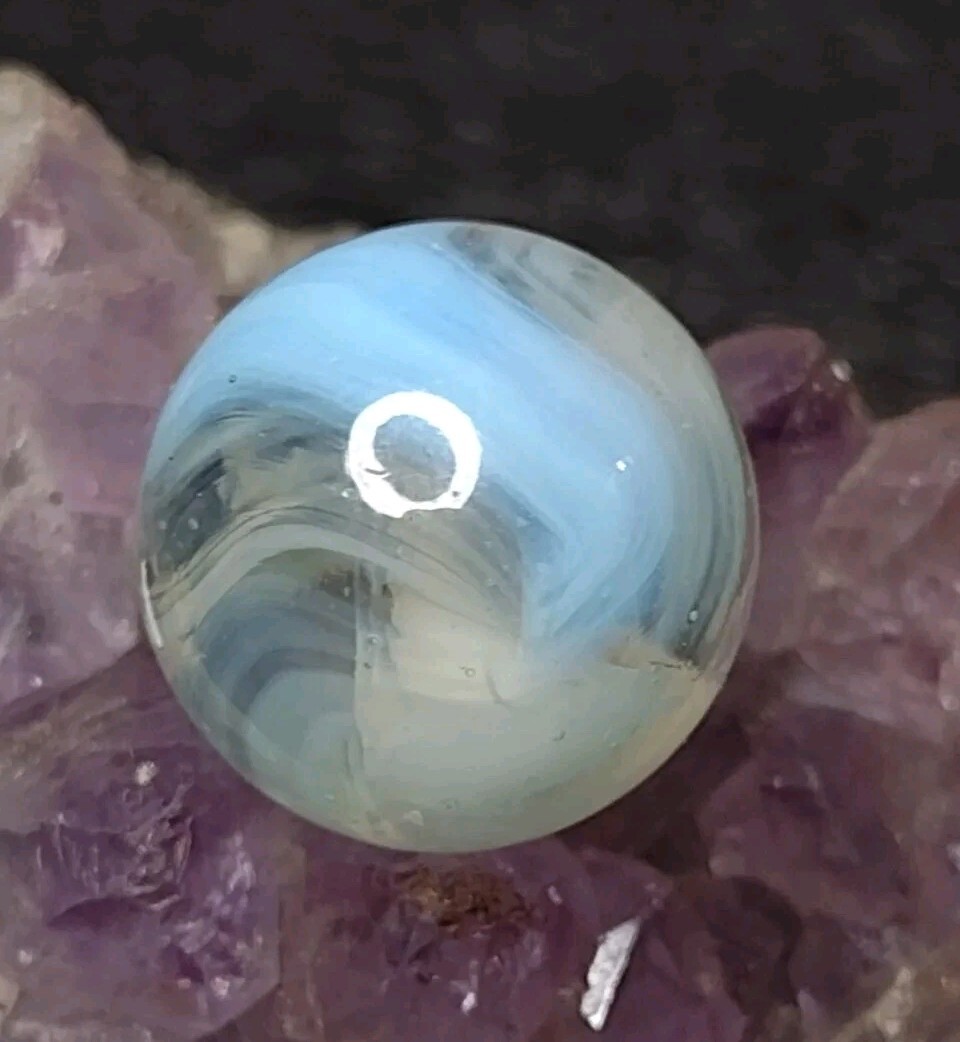 Lovely 💎NM++ Robins Blue Wispy Phantom Conqueror Vitro Vintage Marbles .65″