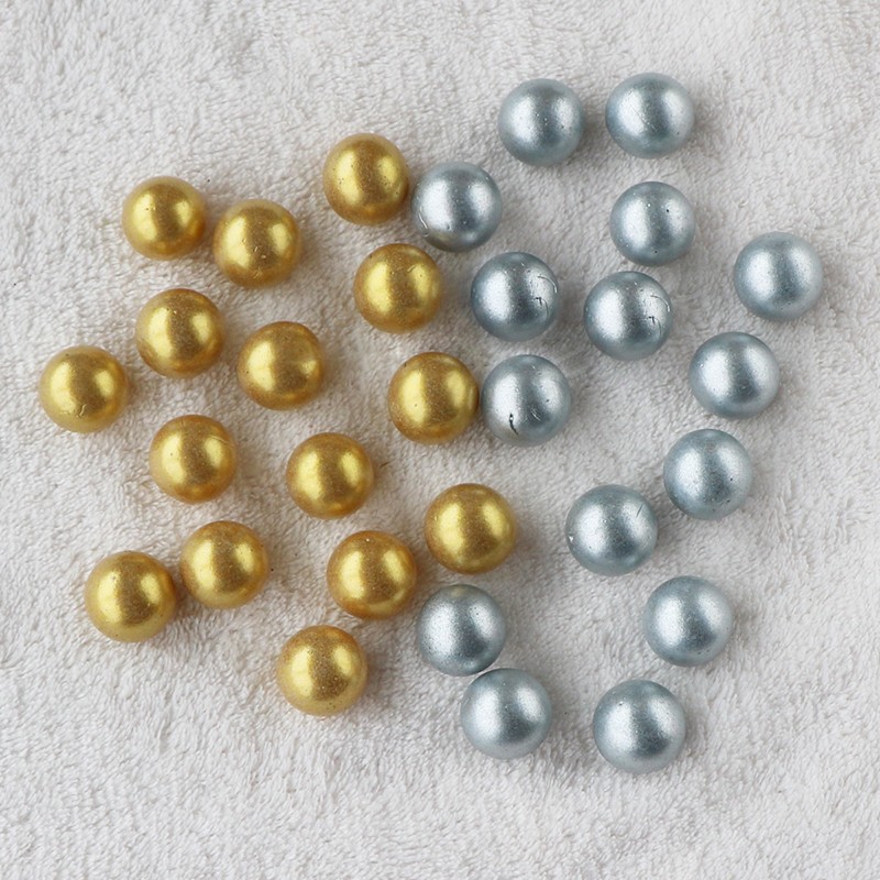 16mm Opaque Glass Ball Marbles Round Beads Yellow/Silver DIY Toy Game Decoration