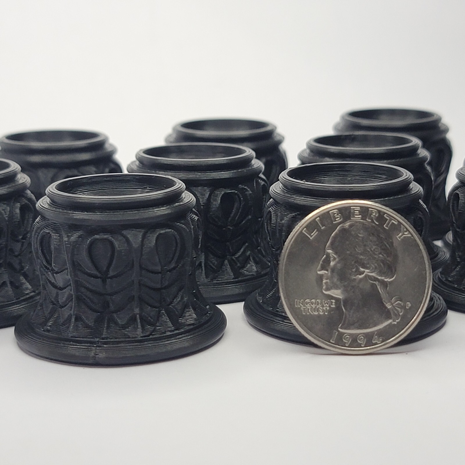 Pack Of 10 Black Displays For Marbles and Sphere for 1″ marbles – lot #4995