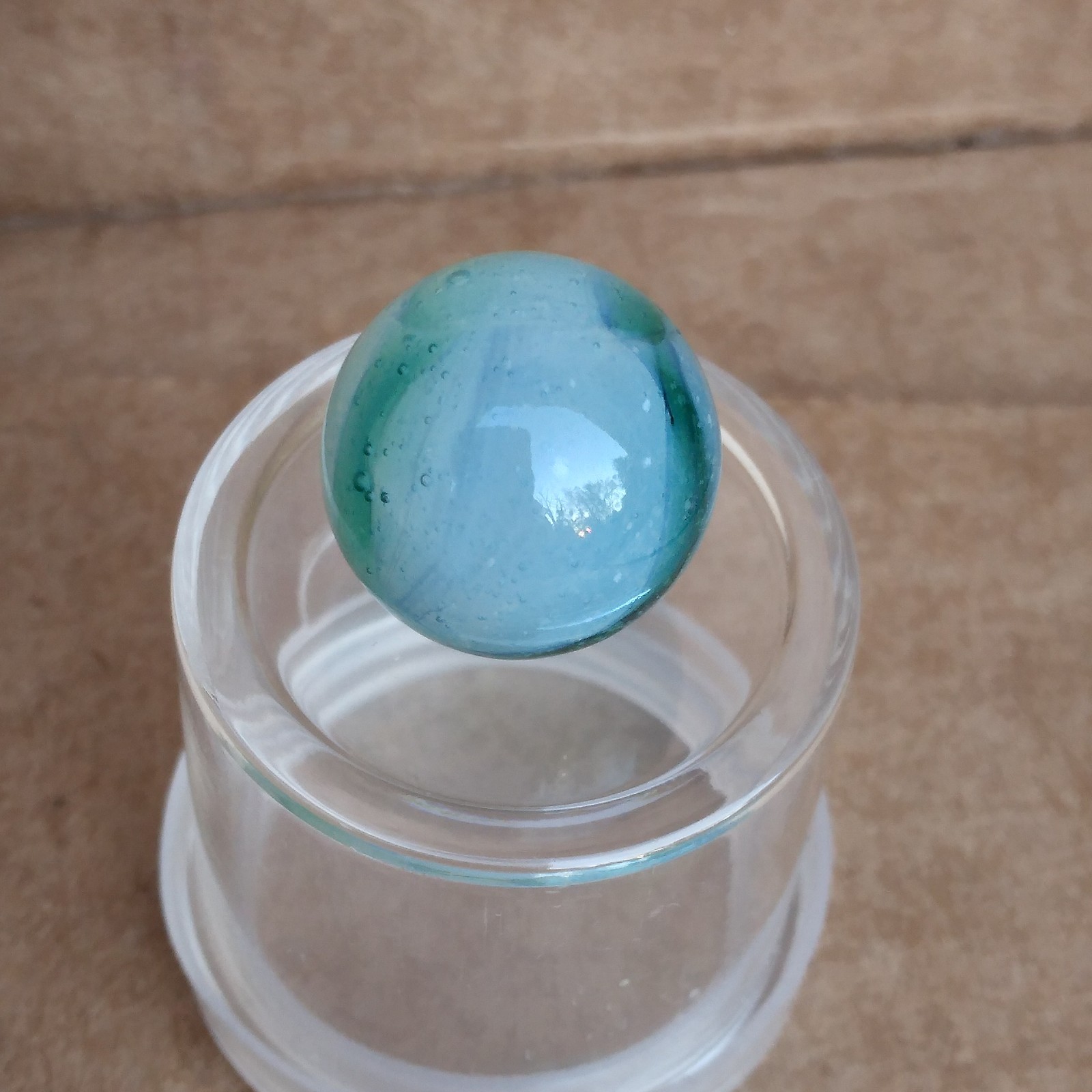 .57″ Vintage Rainbo Marble- Seedy Blue Green- Kokomo Peltier