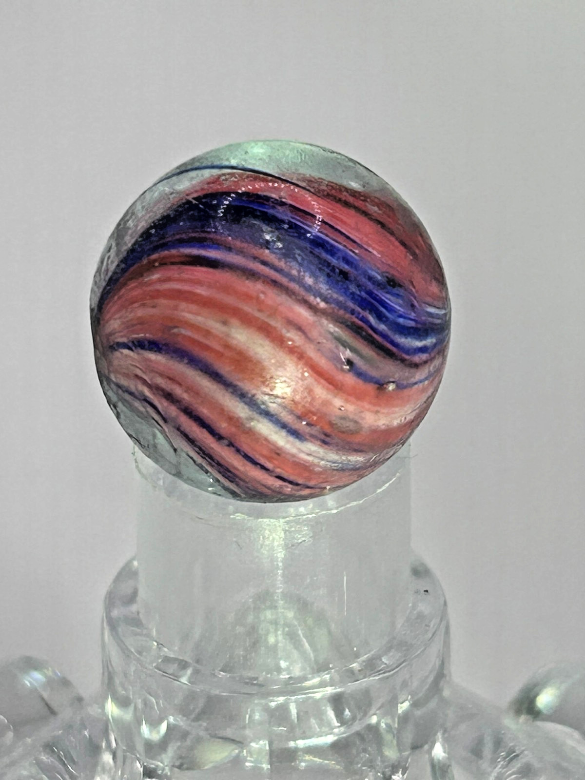 Antique German Handmade Onionskin Shrunken Marble 3/4″ Mint- O27