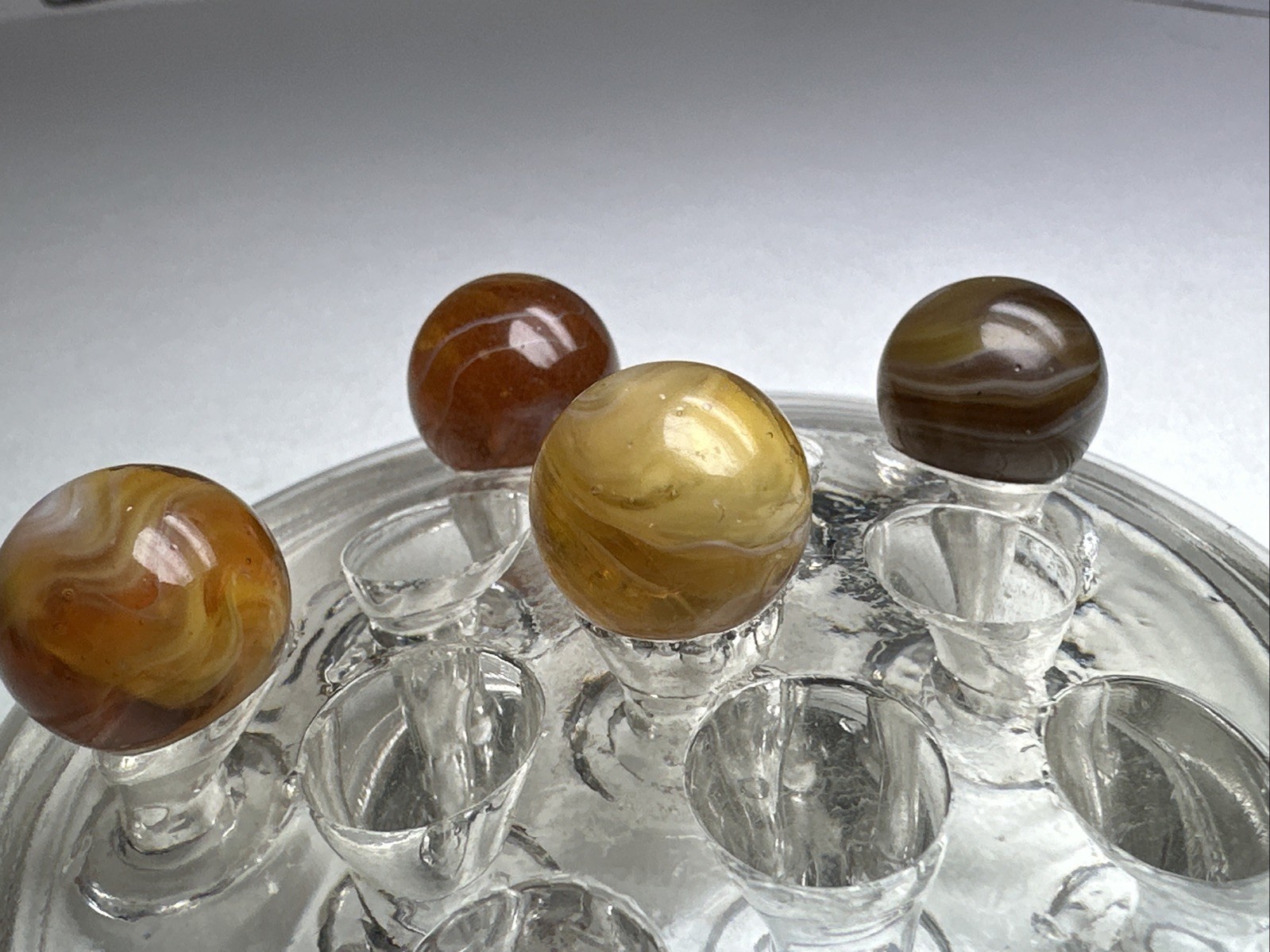 216 Lot Of 4 Amber Mixed Maker Slag Marbles! Mint Nm