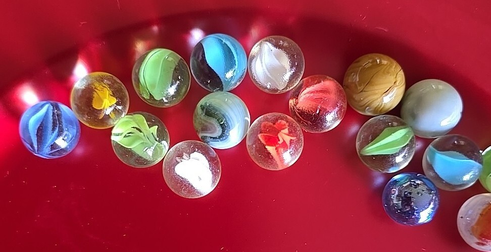 Twenty-Two (22) ~ Assorted Sizes ~ Multi-Colored ~ Glass Marbles (101)