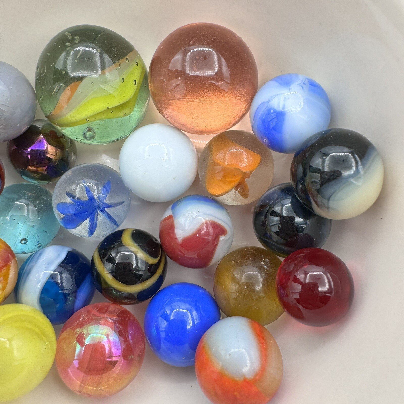 Vintage Marble Lot Of MARBLES UV Reactive Cadmium Uranium Lot #80