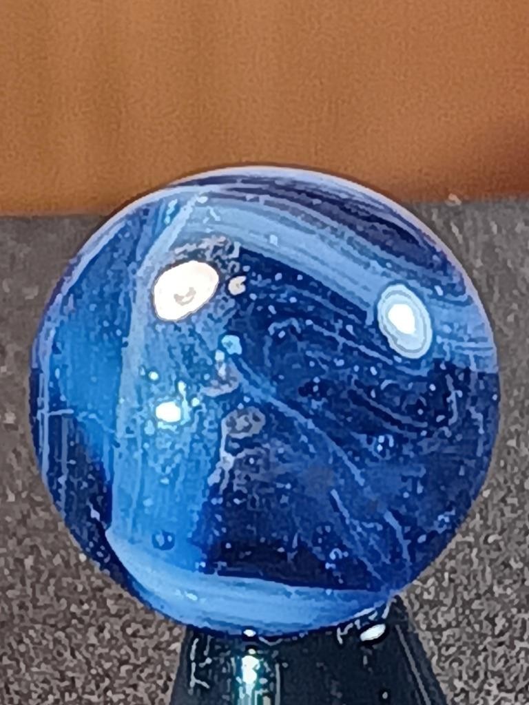 5/8″ Vacor Transparent Cobalt Sapphire Blue Jay Pearl White Serious Marble B244