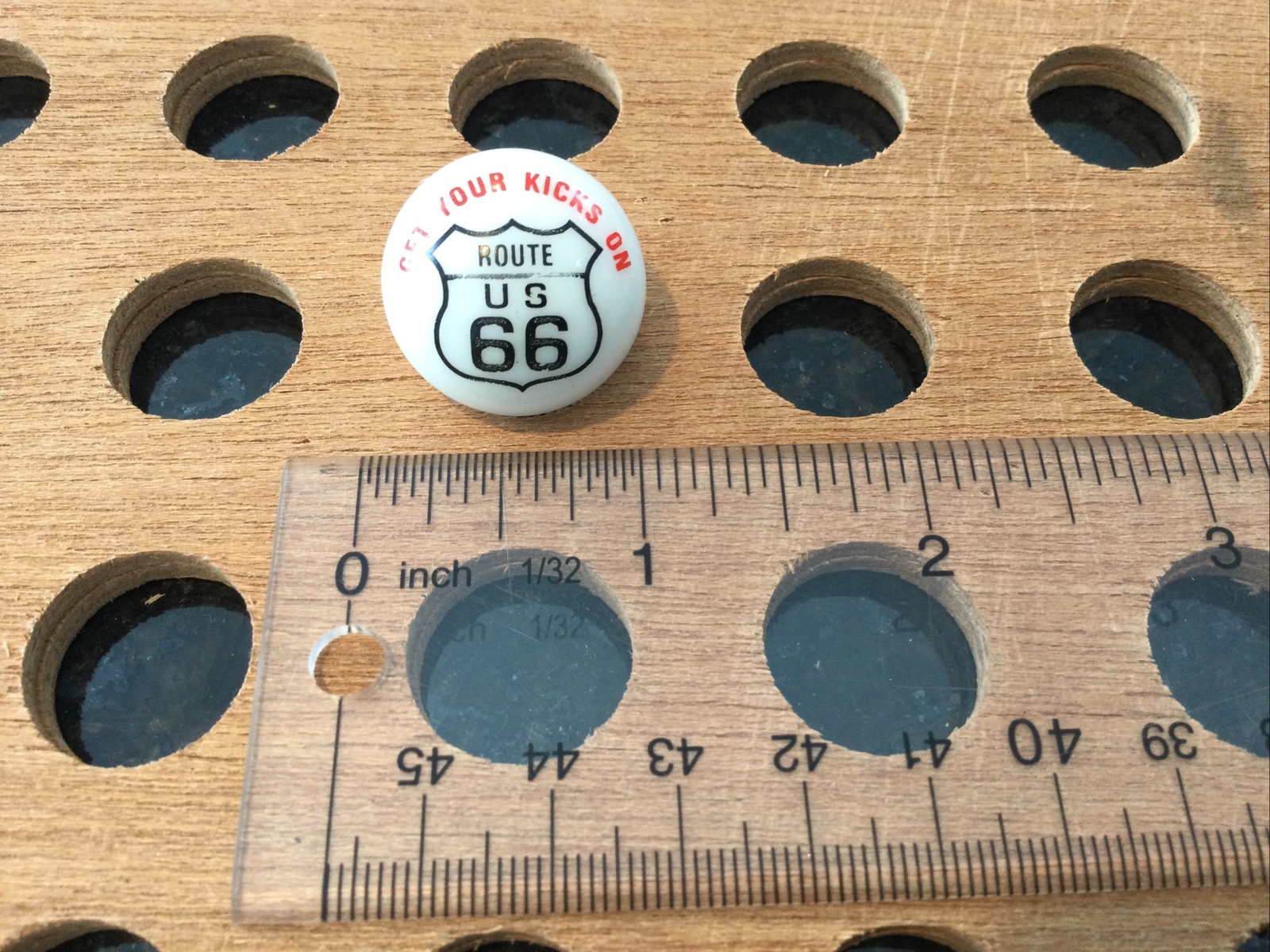 Vintage |”Get Your Kicks On Route 66″ Marble | White, Red, & Black
