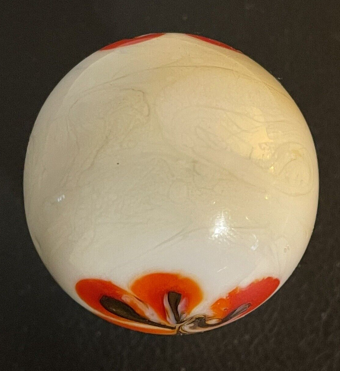 Handmade Gold Lutz Flower Swirl Marble Toe Breaker Massive Huge Nearly 2 Inches