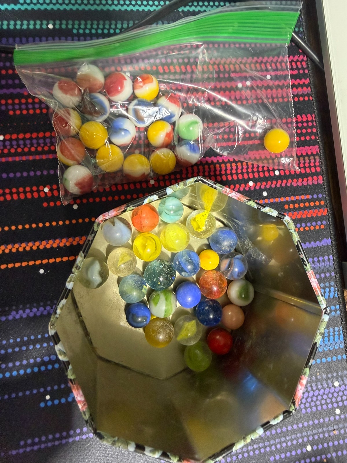 Vintage Mixed Lot of Toy Marbles – Mixed Style Assortment