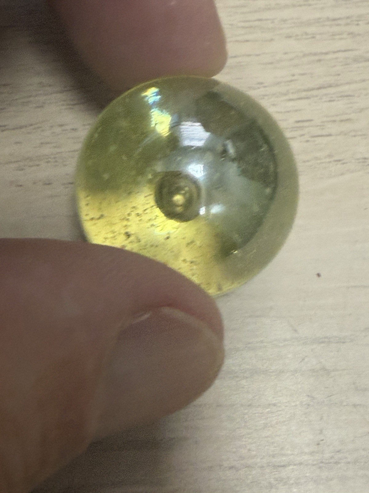 Vintage Vaseline Uranium Translucent Shooter Glass Marble .99 Inches