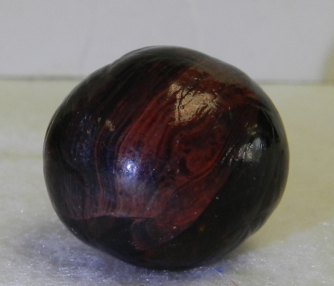 #20851m Unique Vintage Akro Agate Experimental Red Glass Oxblood Blob Marble