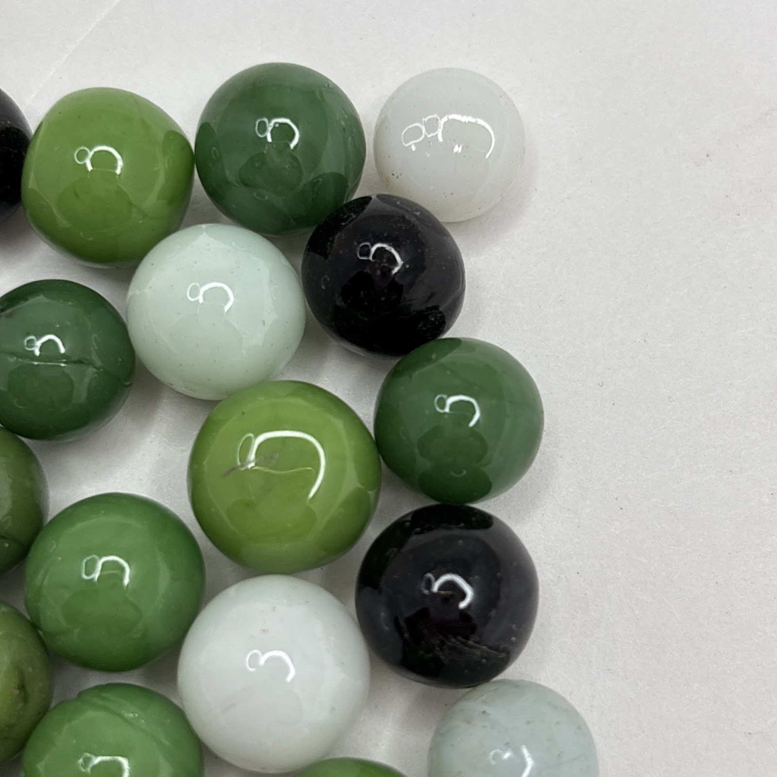 Vintage Bright Color Glass Marbles Lot of 25 Peewee Size Q