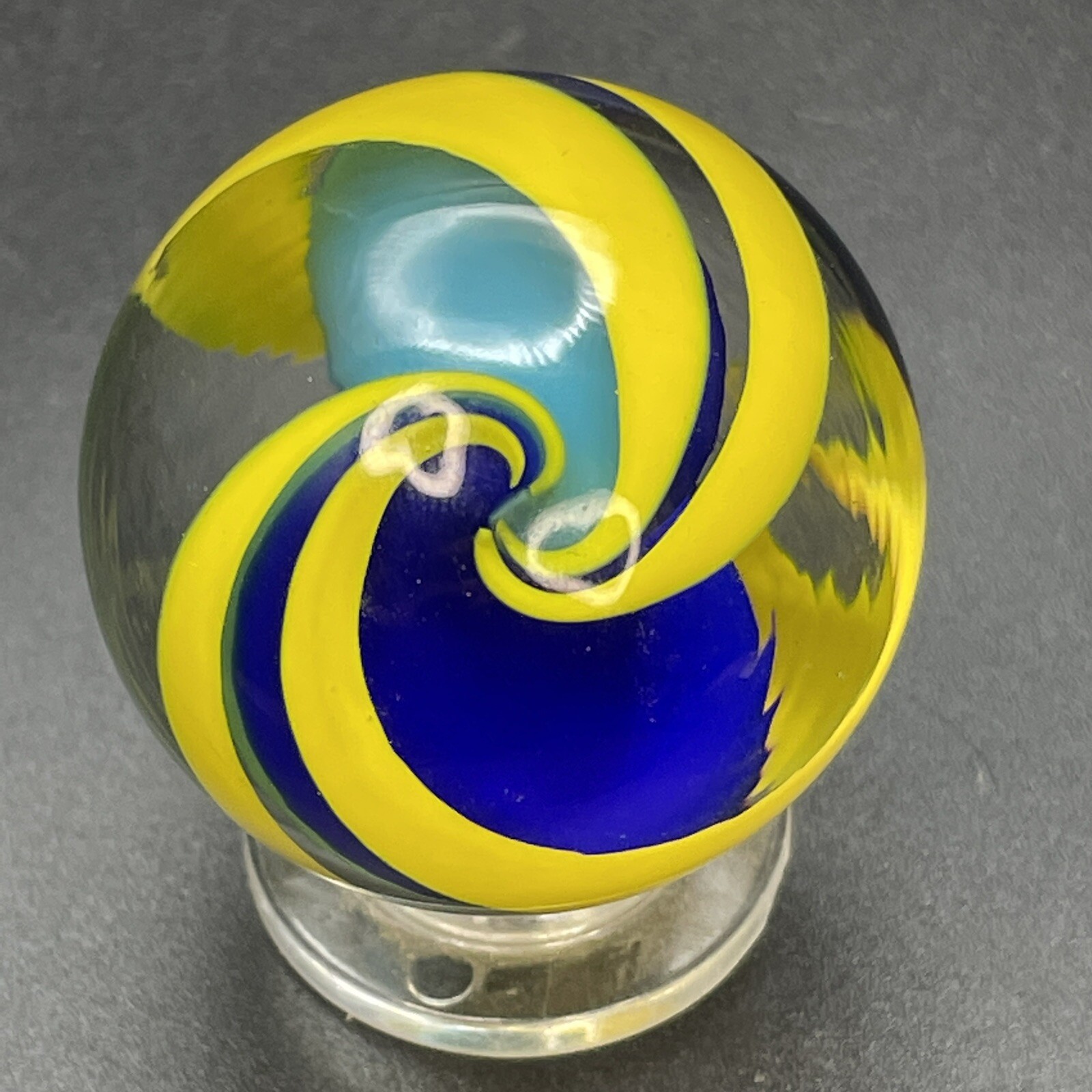 William Murray Contemporary Handmade Ribbon Core Swirl Marble 1-1/2”