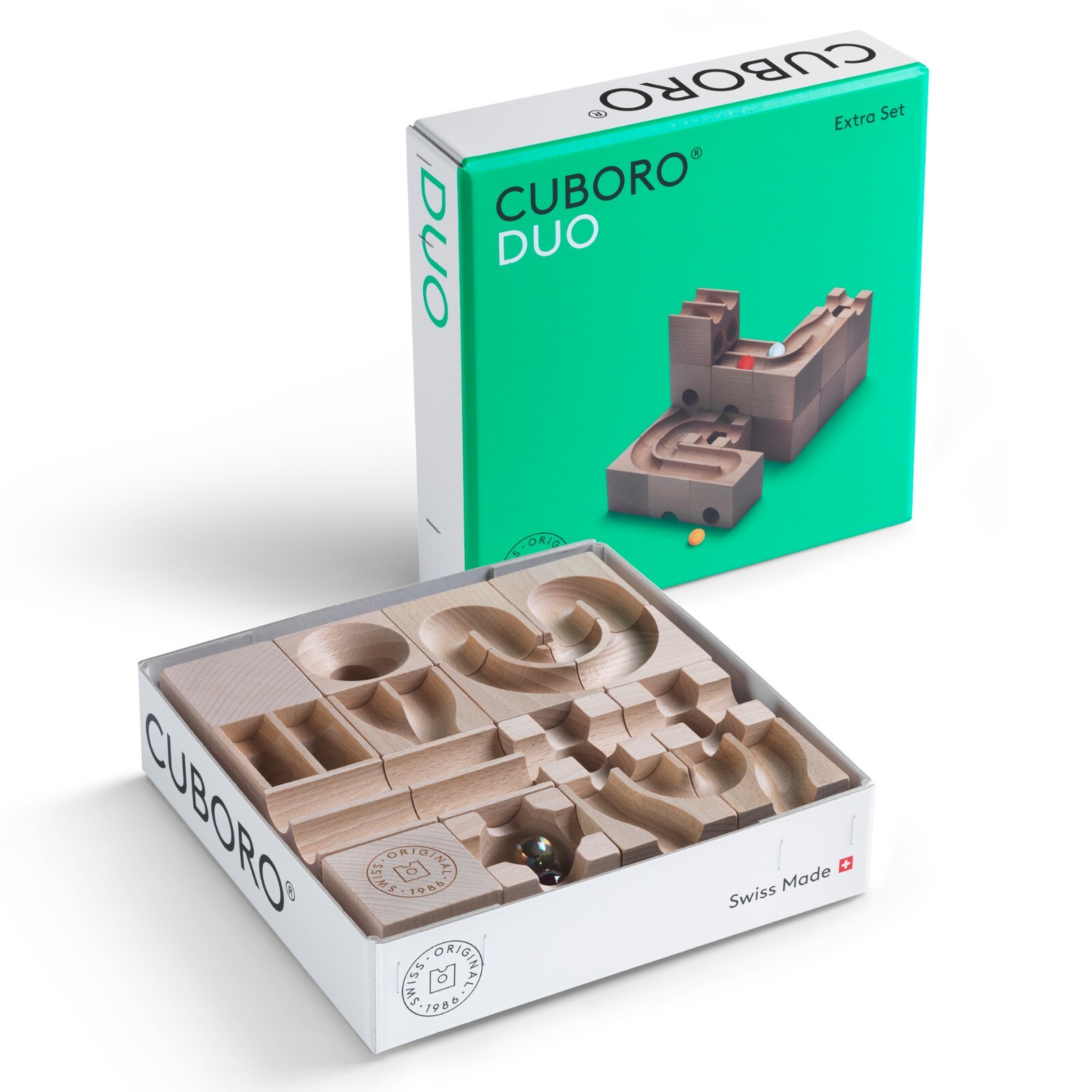 CUBORO DUO Extra Set toy marbles run system building game parallel double Swiss