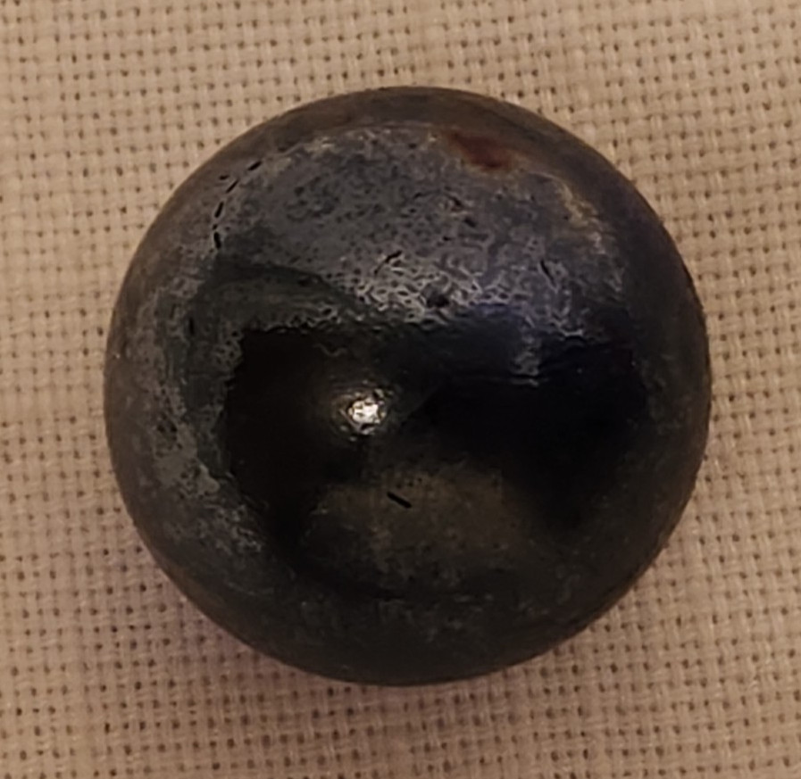 Vintage Pair 1″ Glass Marbles – Translucent Cobalt Blue Chrome / Iridescent