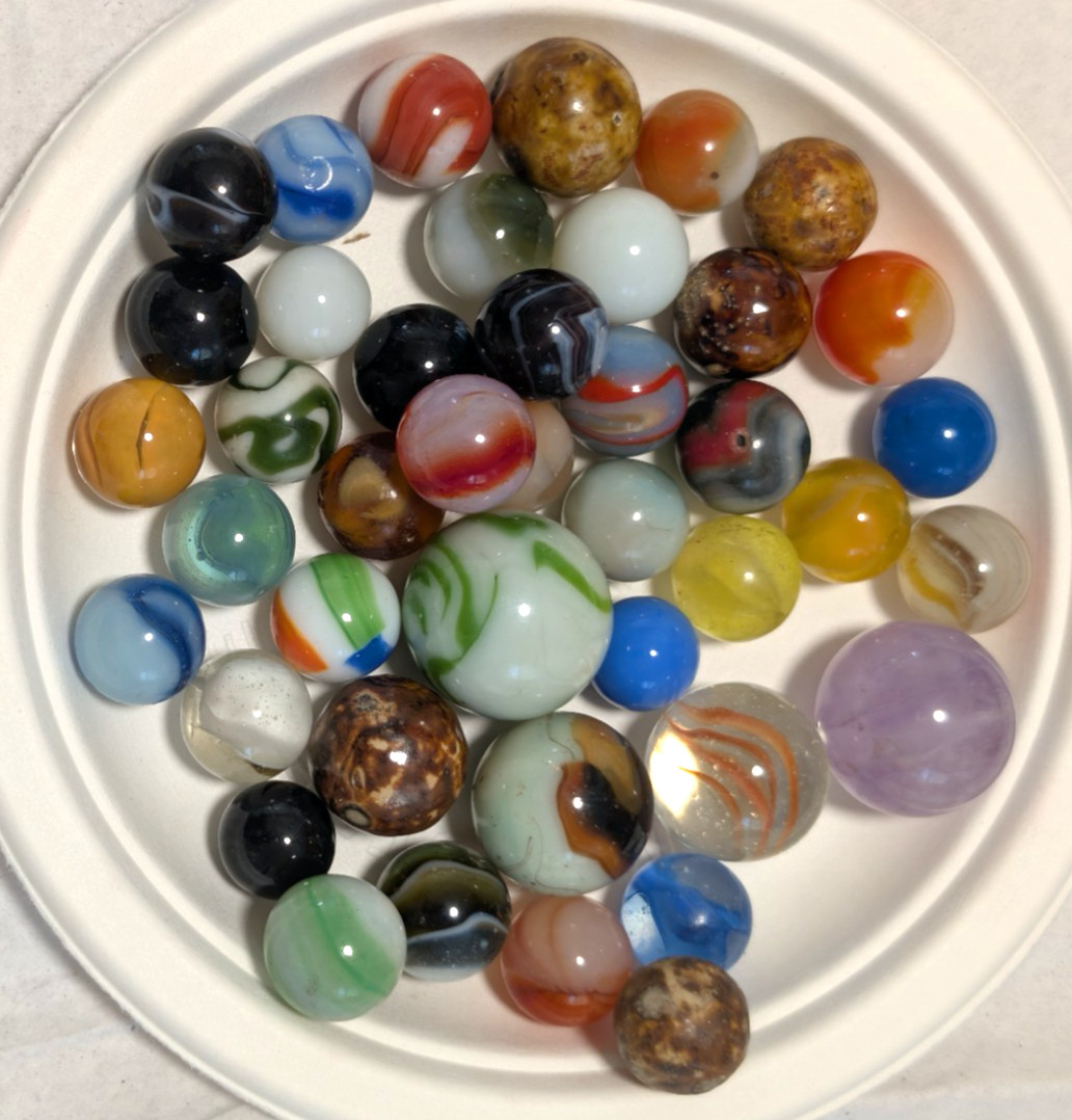 #5 Collectable Mint- Excellent Vintage Mixed Beautiful Marbles, 1930’S-1960’S
