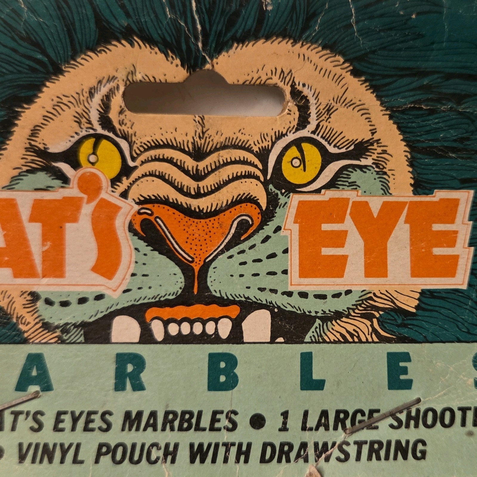 Larami Cat’s Eye Marbles Set 40 + 1 Large Shooter Vinyl Drawstring Pouch