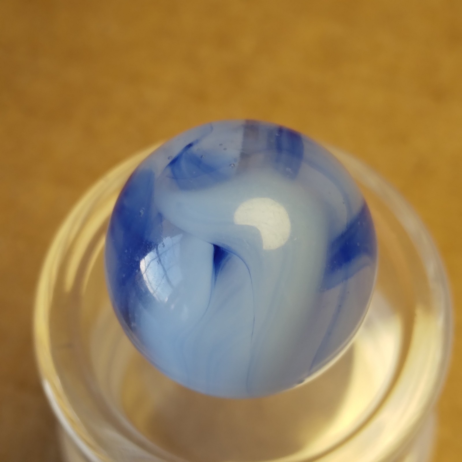 0.62″ Vintage Marble- Blue Inky Swirl- Alley Peltier #a140