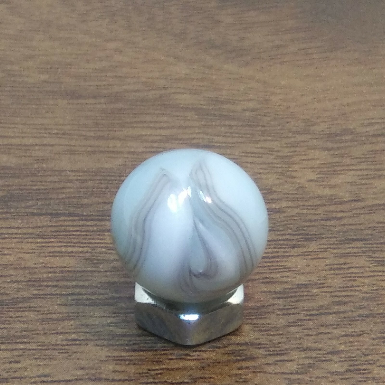 Vintage peltier glass rainbo marble white brown brilliant markings #4