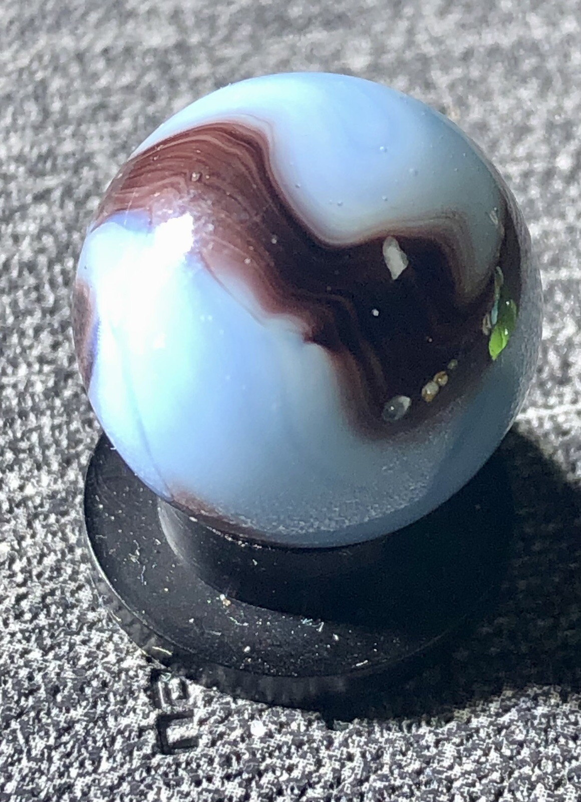VTG Alley Agate Lt Blue Based Swirl Marble .61” NM