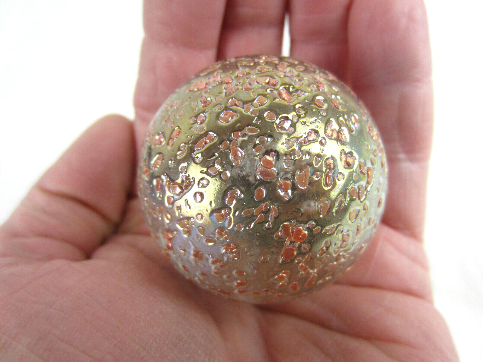 TOE BREAKER 50mm (2″) PRINCESS Pink Glitter Confetti Marbles glass Ball HUGE