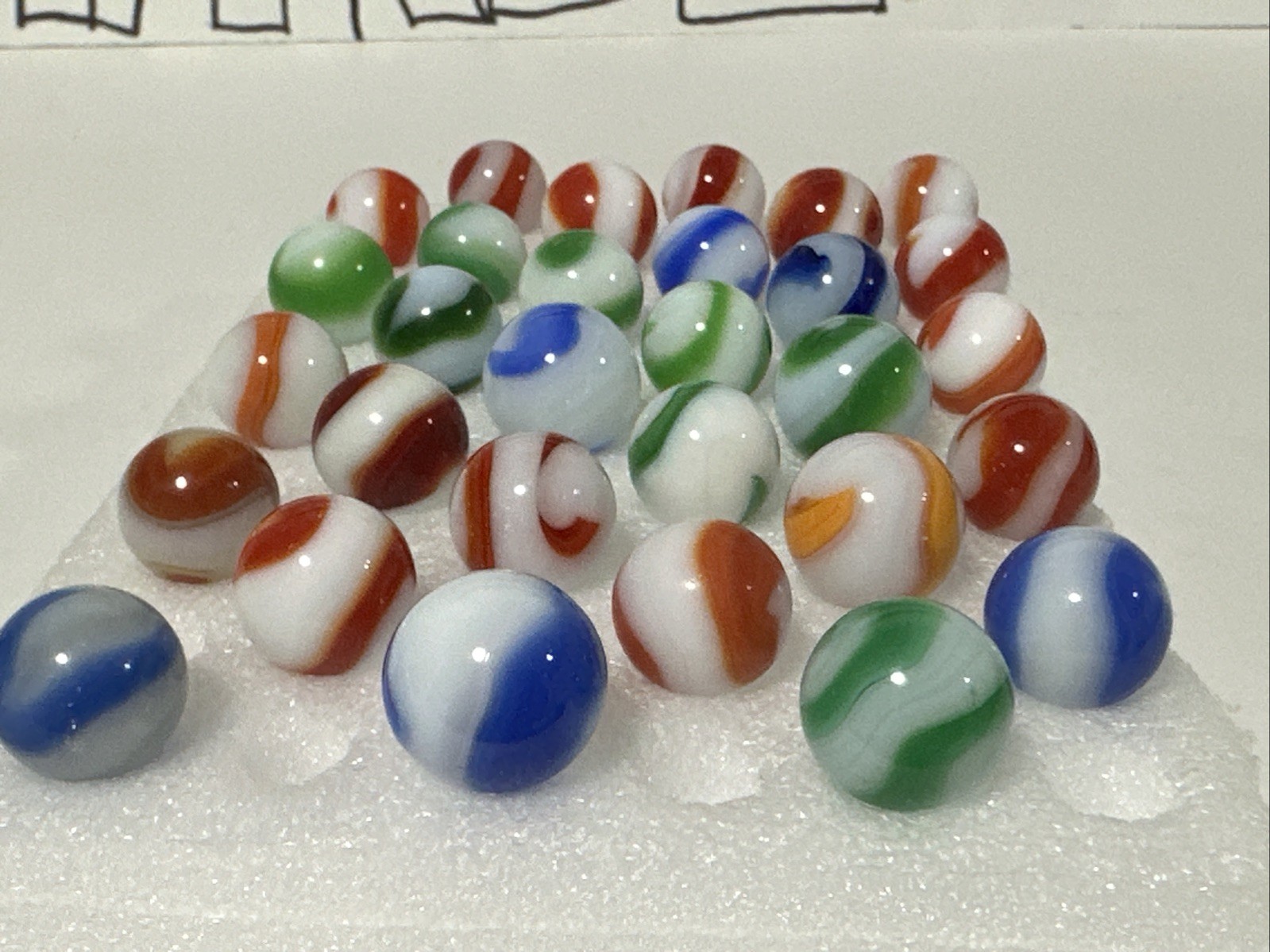 412 Lot Of 30 Akro Agate Prize Name Vintage Marbles!