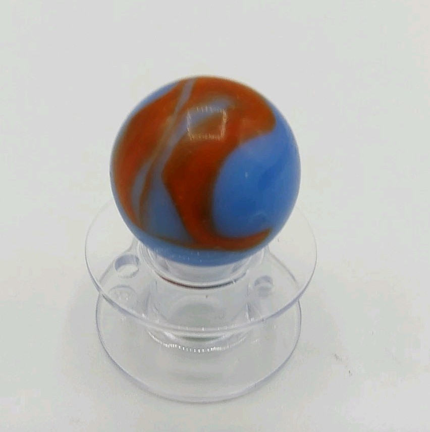 Awesome Vintage Alley Agate Swirl Blue and Orange .60″