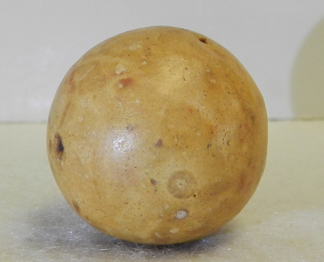 #21041m Vintage Ohio Made Rolled Commie Clay Shooter Marble 1.05 Inches