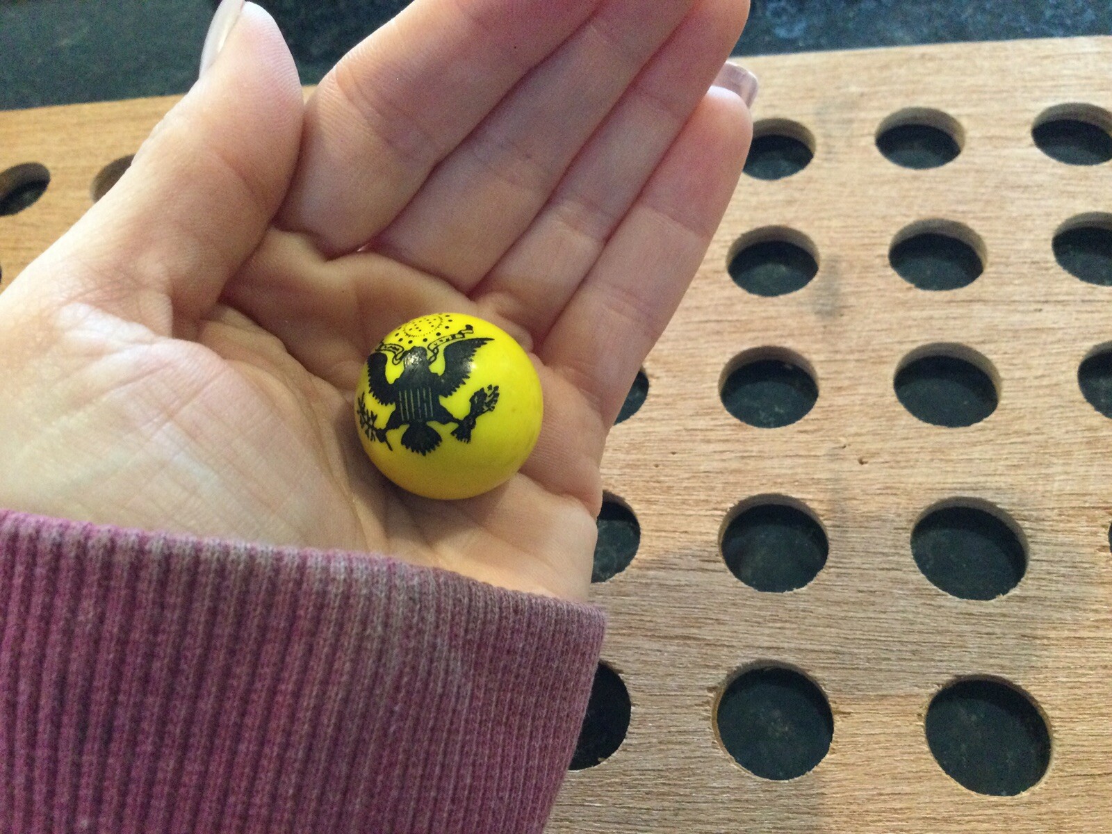 Vintage | Eagle | Black Print on Yellow Marble | 1991