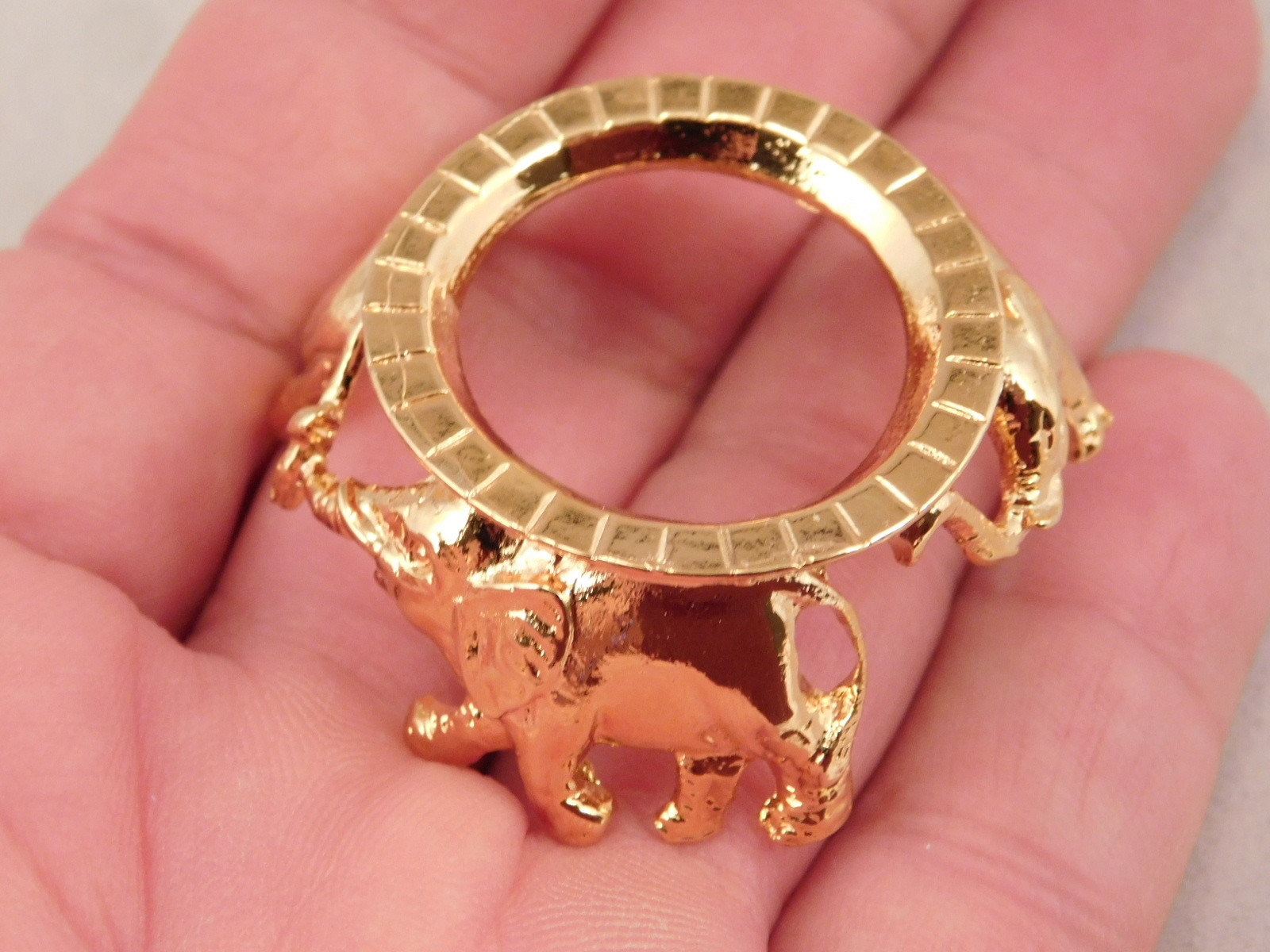 Sphere Display Stand ELEPHANT Design Small Size Gold Color
