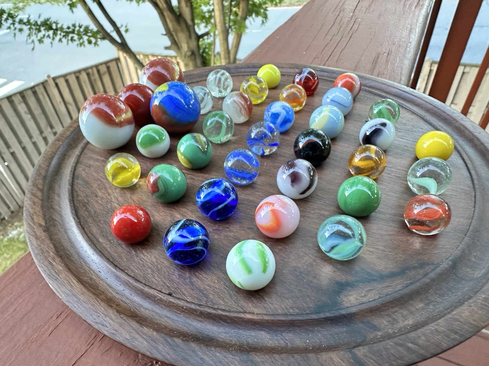 Vintage Marble Lot 37 Mixed Glass Marbles Shooters Swirls Cat Eyes Collectible