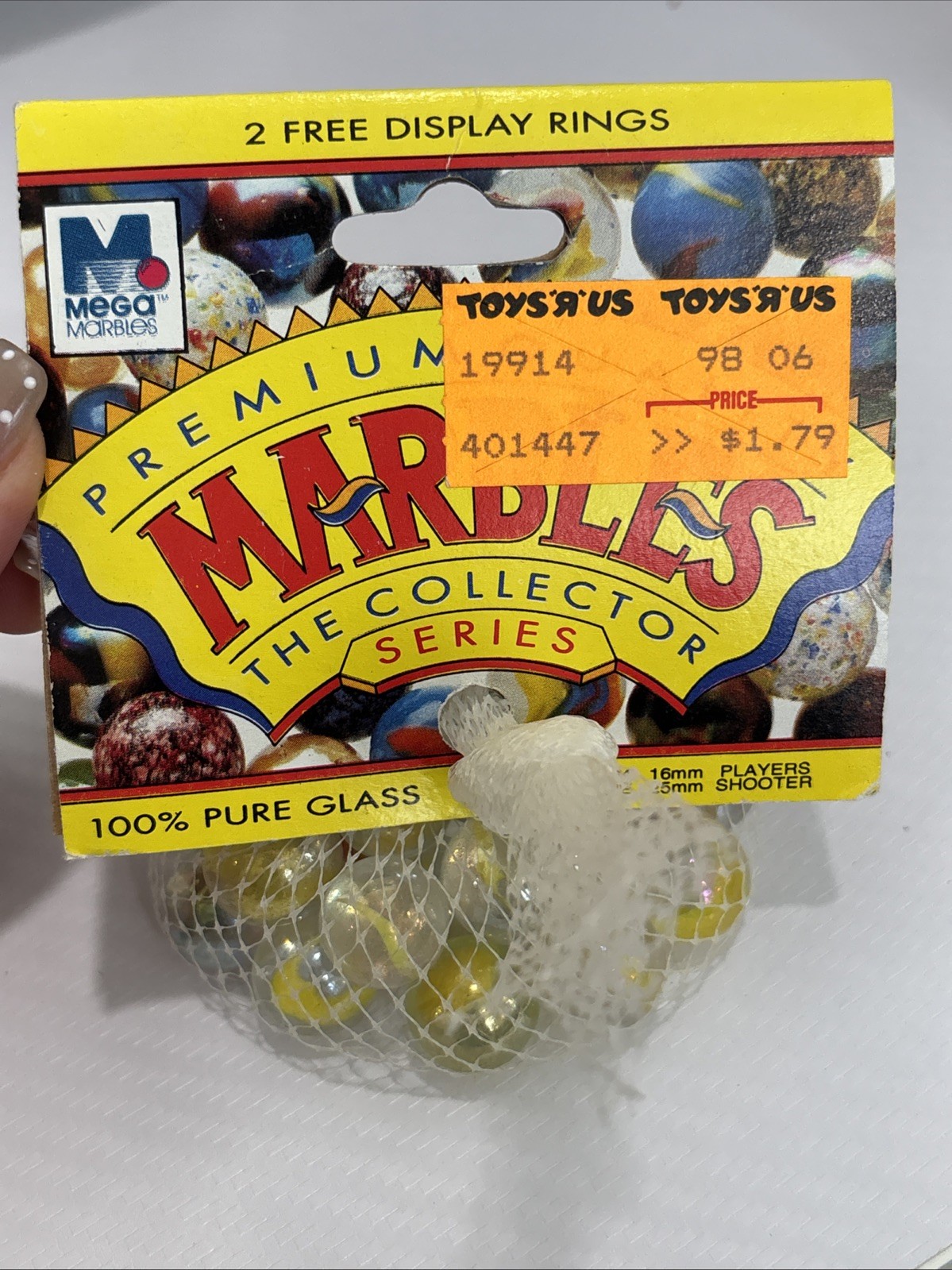 “FLAMES” VACOR MEGA MARBLES Vintage 1990s Net Bag 24 16mm/1 25mm Shooter