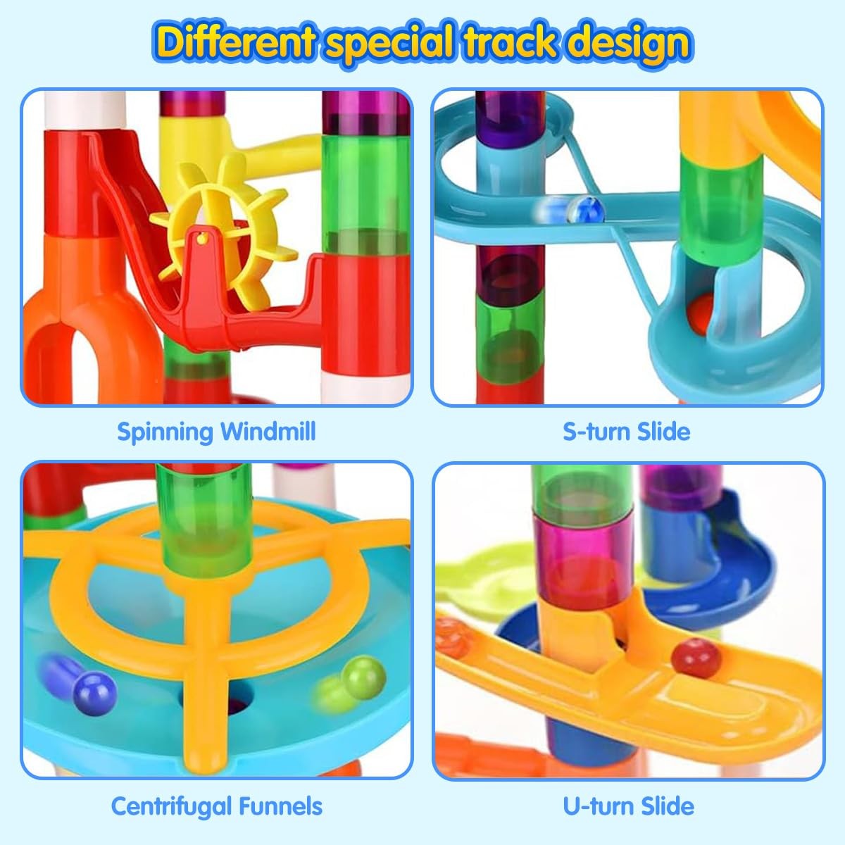 Marble Run for Kids,135 PCS Maze Track Set – Educational Building…