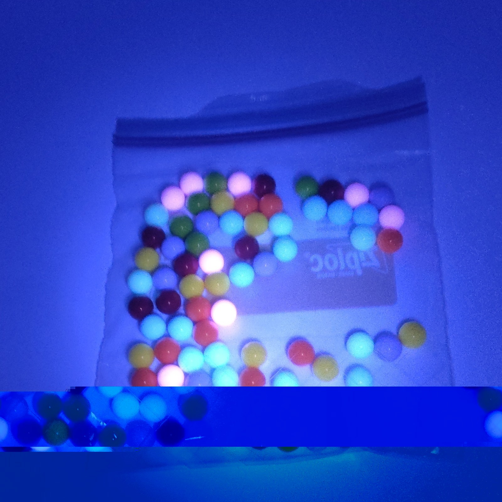 Glow in the Dark Glass Toy Marbles Mixed Colors Lot, Machine Made UV/Blacklight