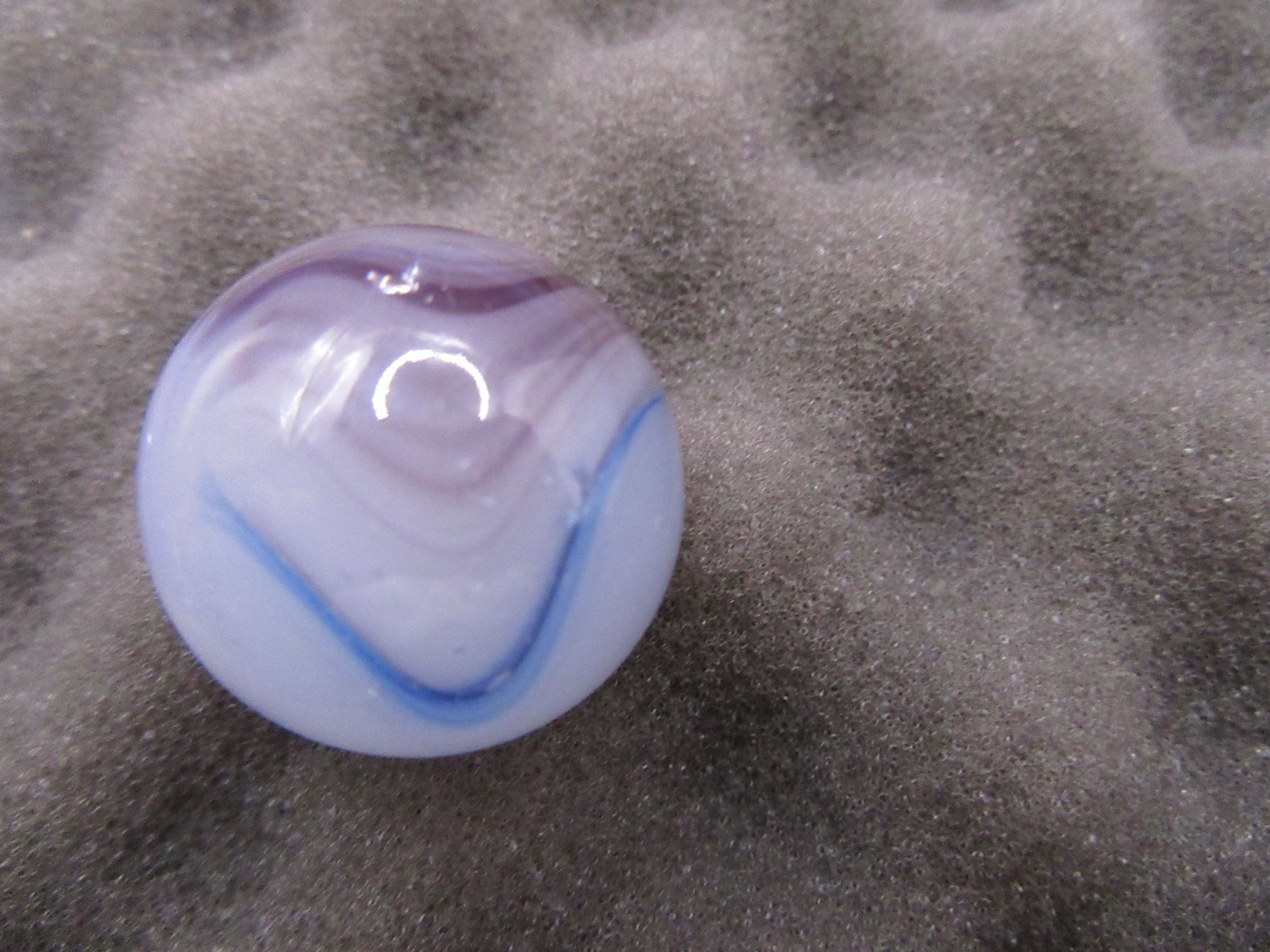 ALLEY AGATE Marble, 1″ SWIRL Opaque, Plum, Blue Shooter.